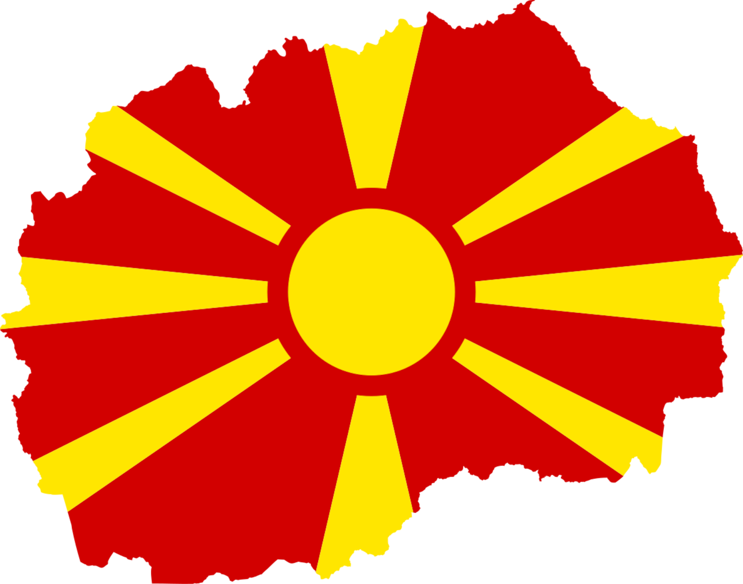 North Macedonia Flag Map
