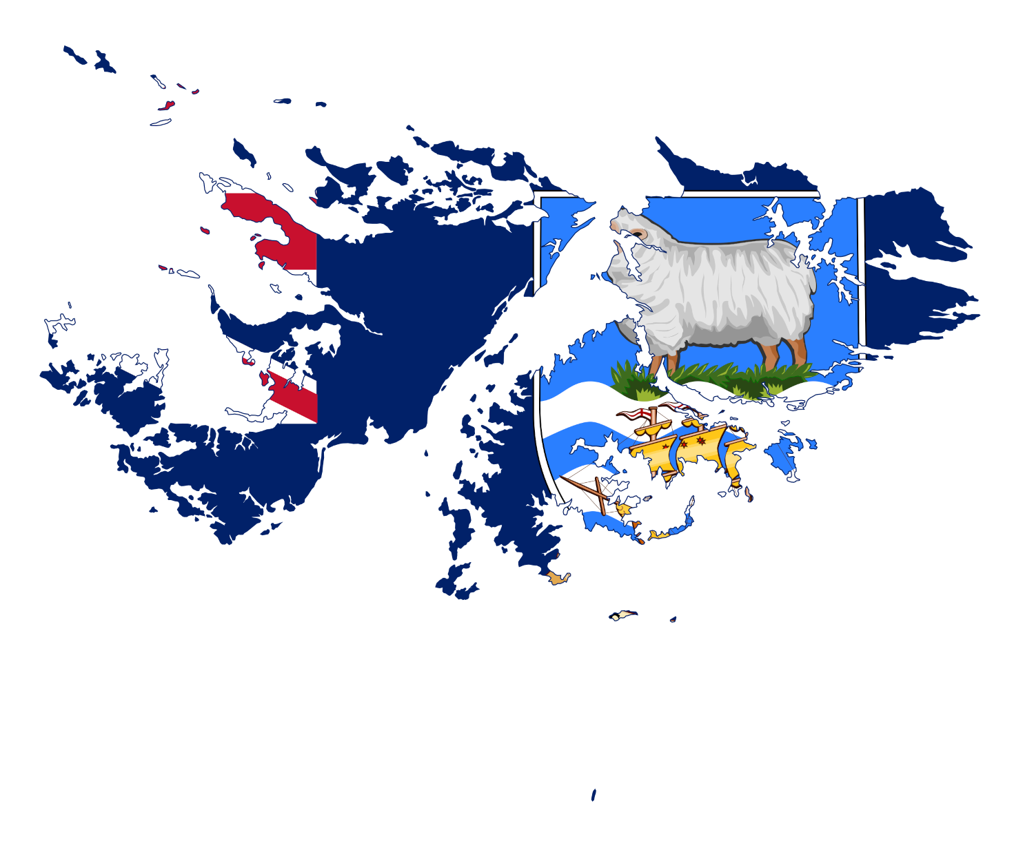 Falkland Islands Flag Map