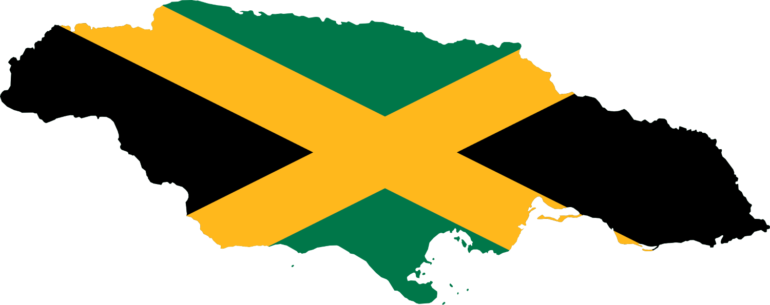 Jamaica Flag Map