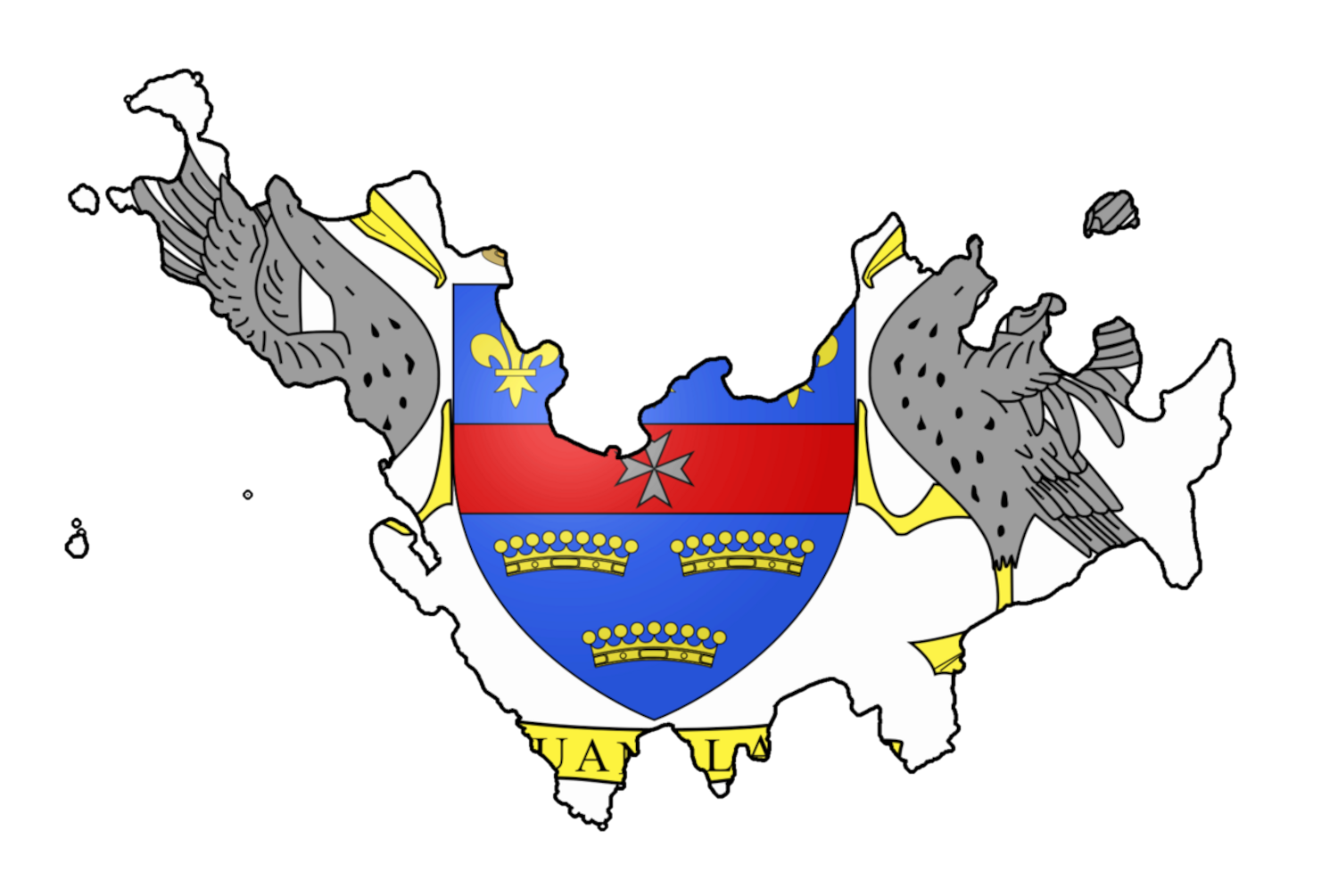 Saint Barthélemy Flag Map