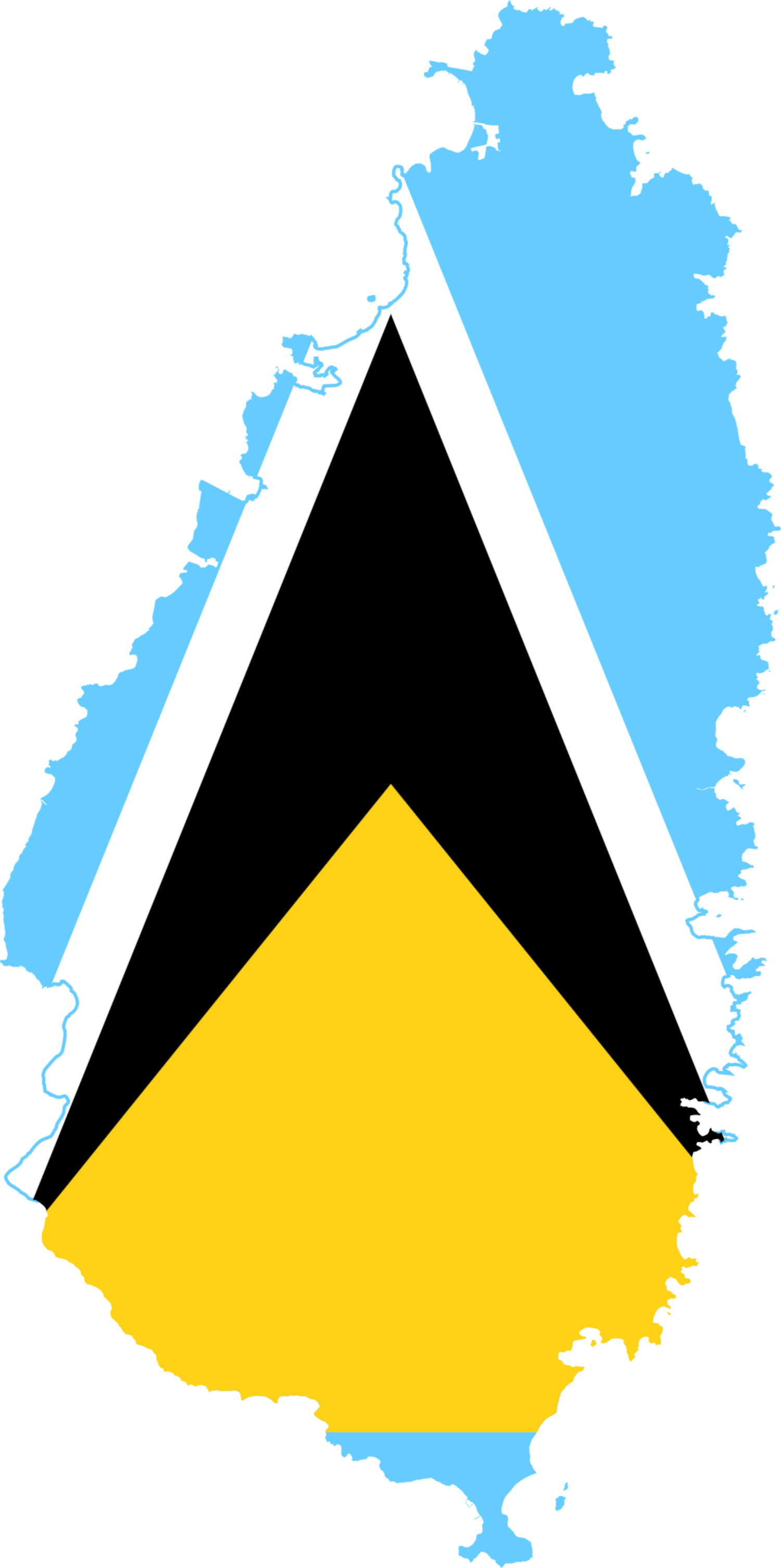 Saint Lucia Flag Map