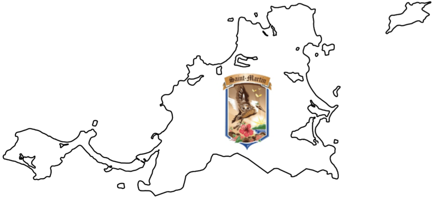 Saint Martin Flag Map