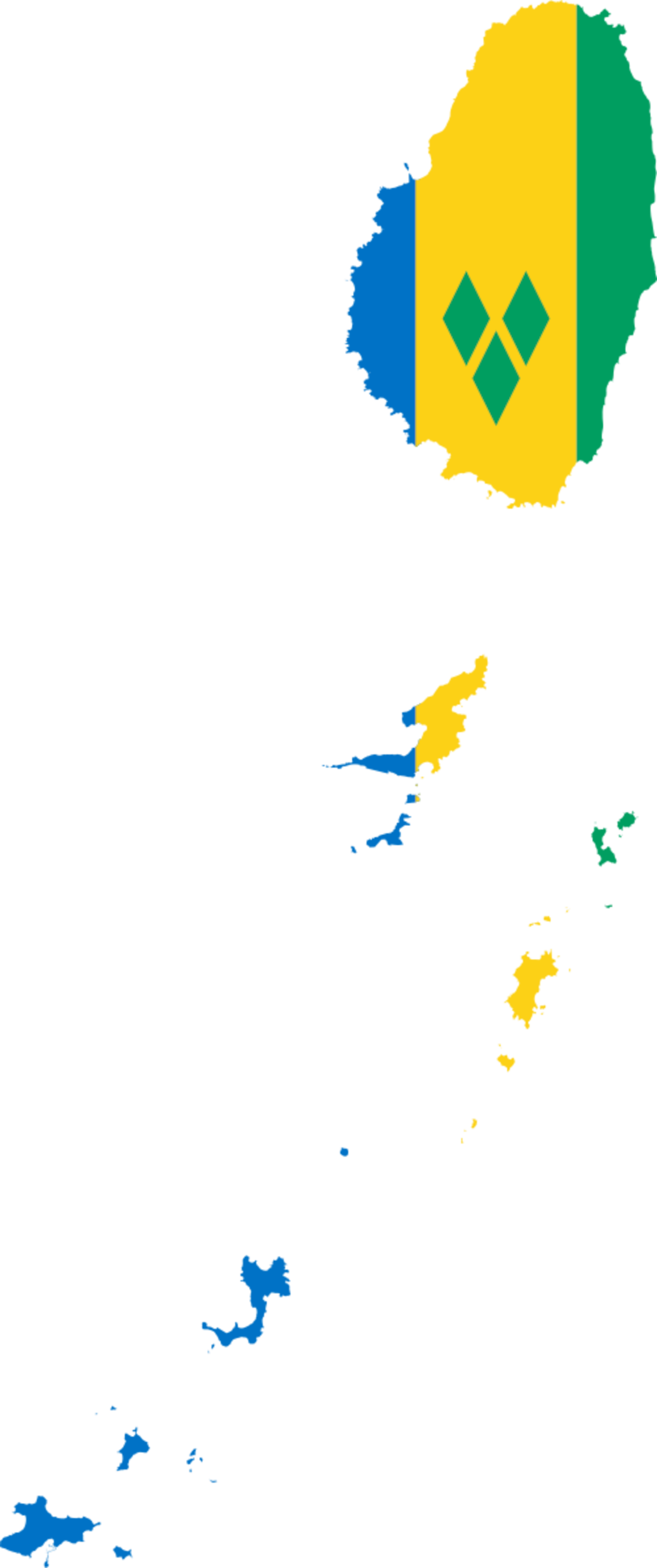 Saint Vincent and the Grenadines Flag Map