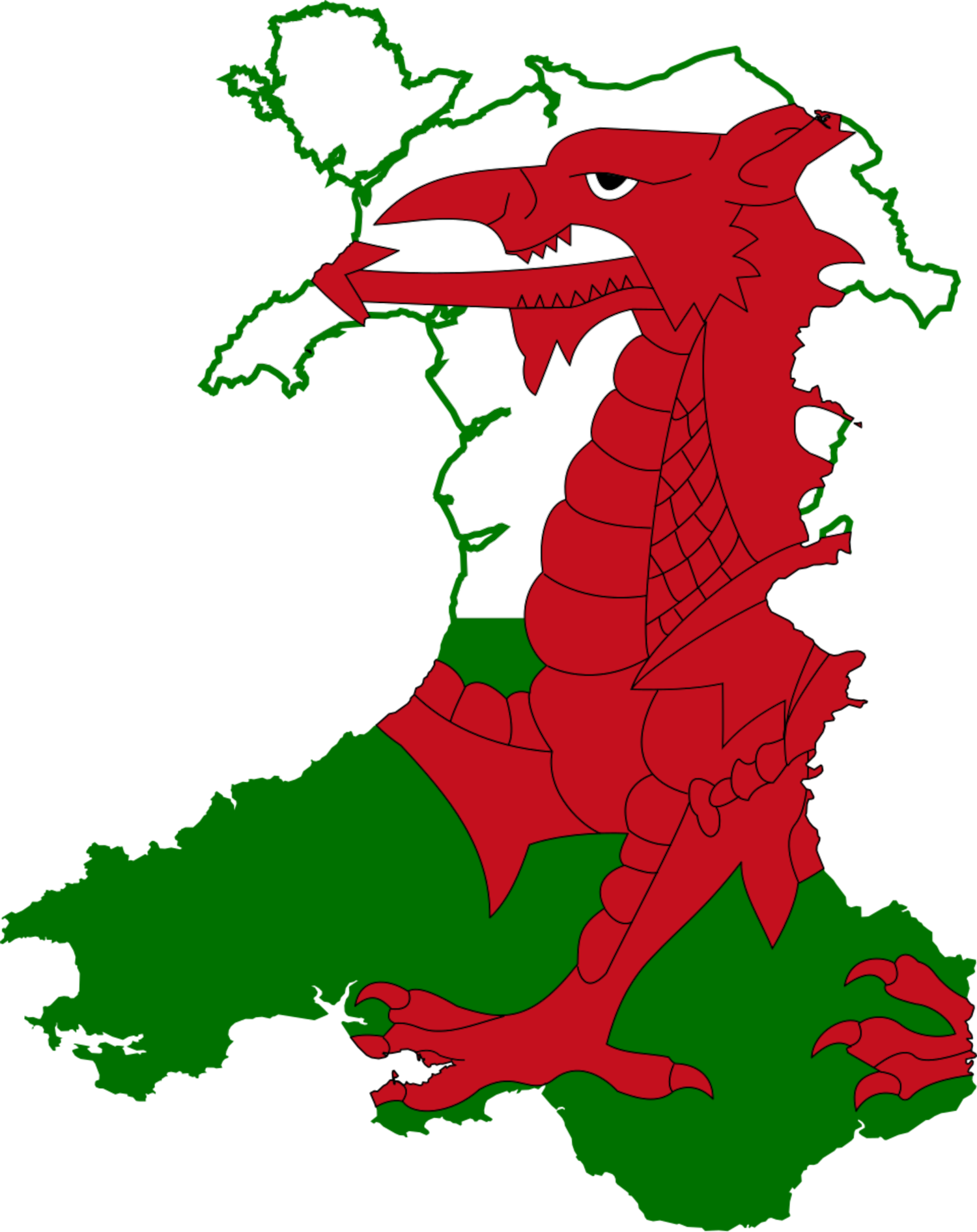 Wales Flag Map