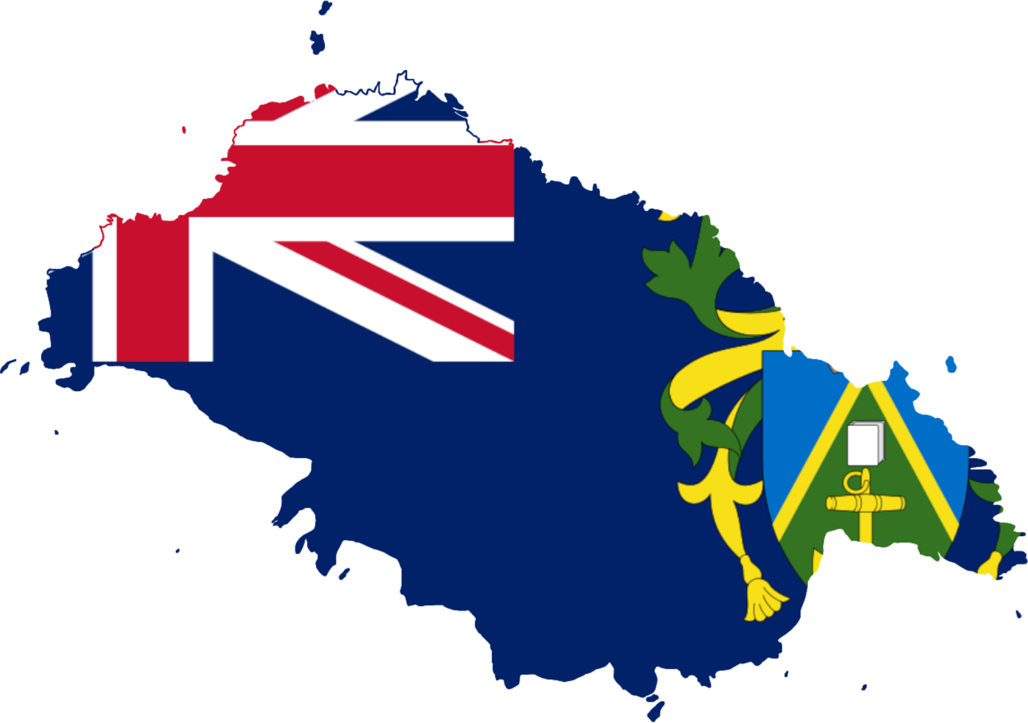 Pitcairn Island Flag Map