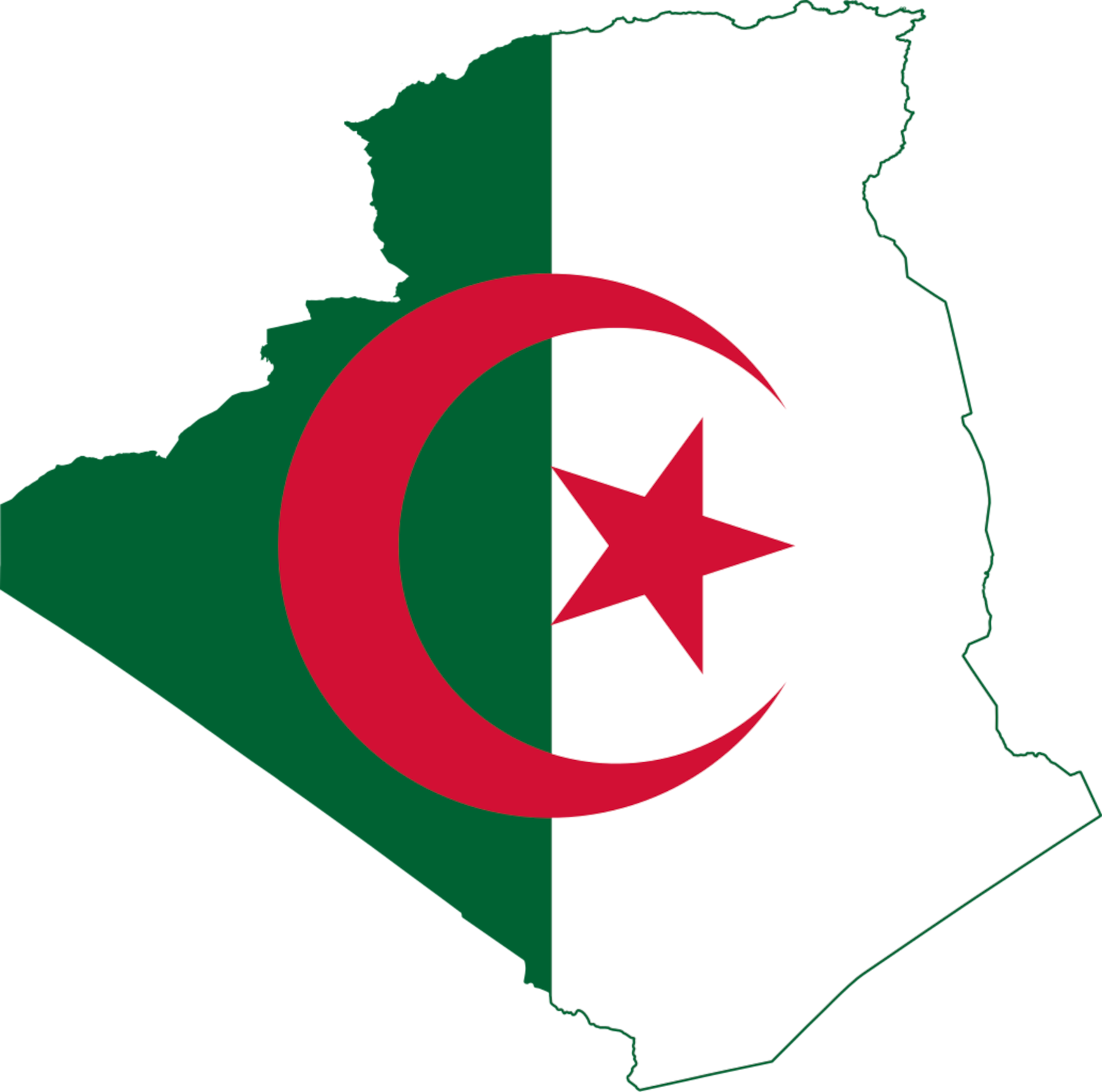 Algeria Flag Map
