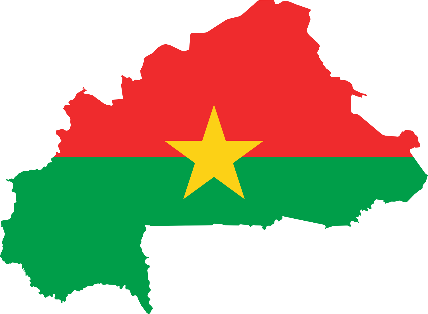 Burkina Faso Flag Map