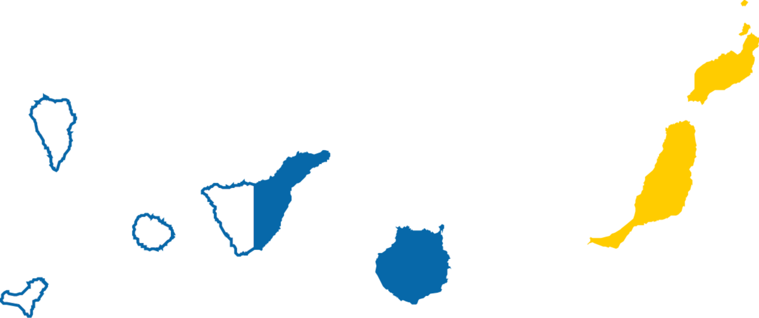 Canary Islands Flag Map