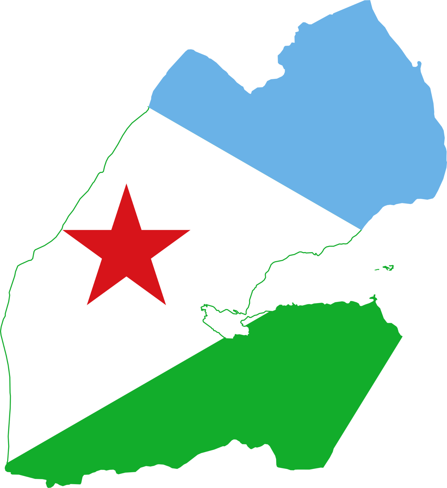 Djibouti Flag Map