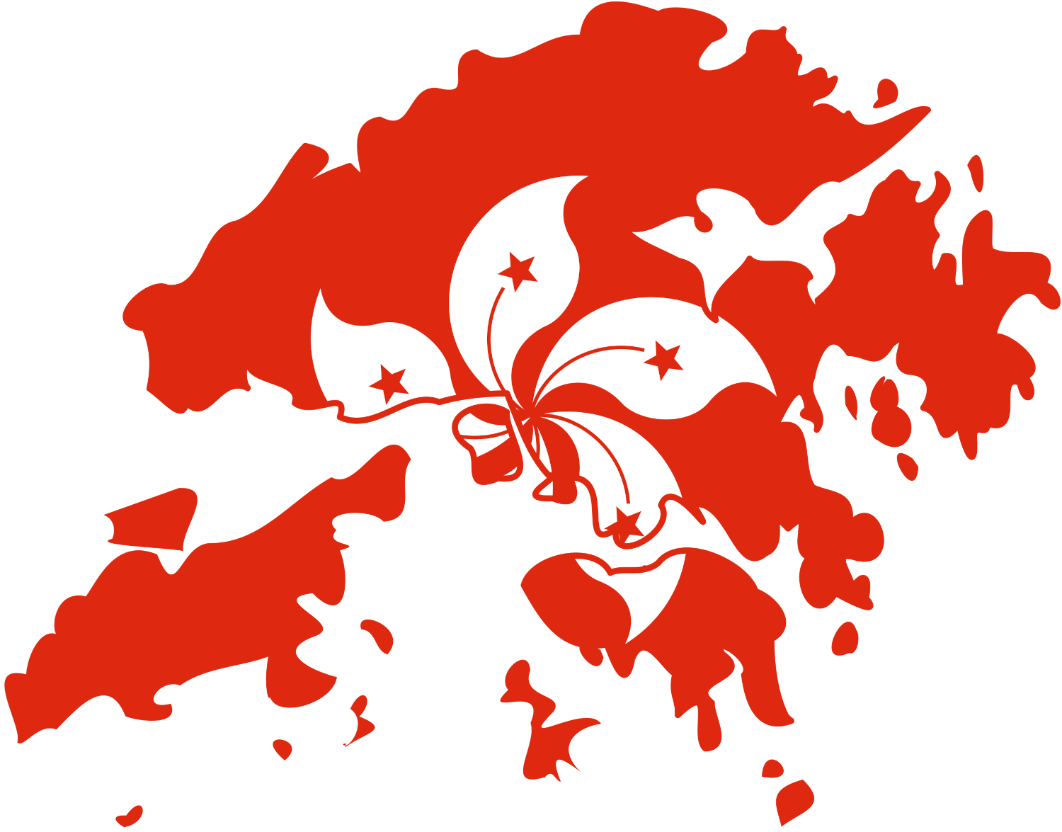 Hong Kong Flag Map