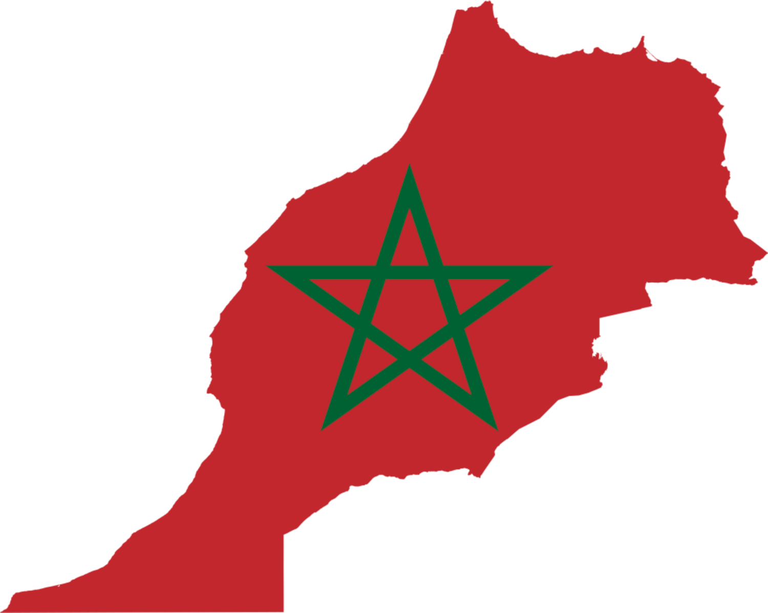Morocco Flag Map