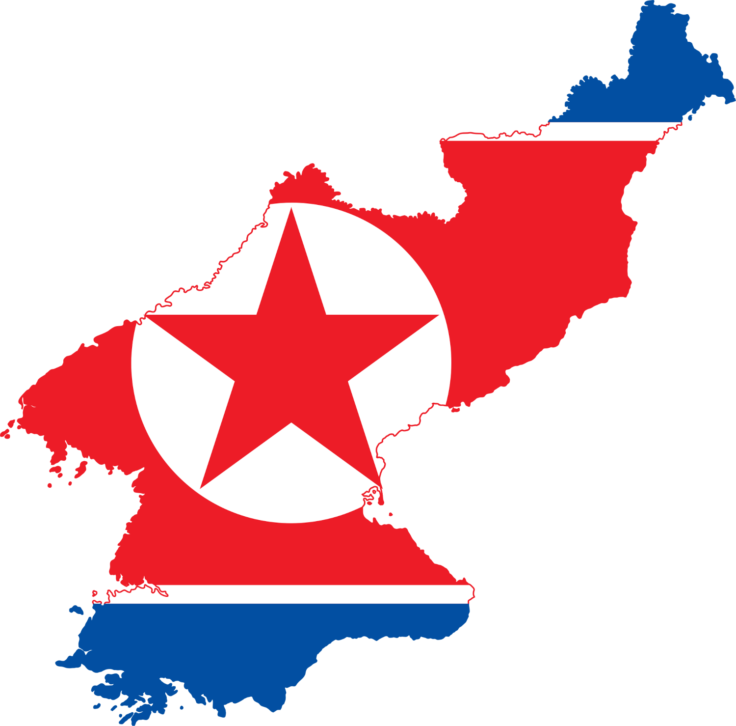 North Korea Flag Map