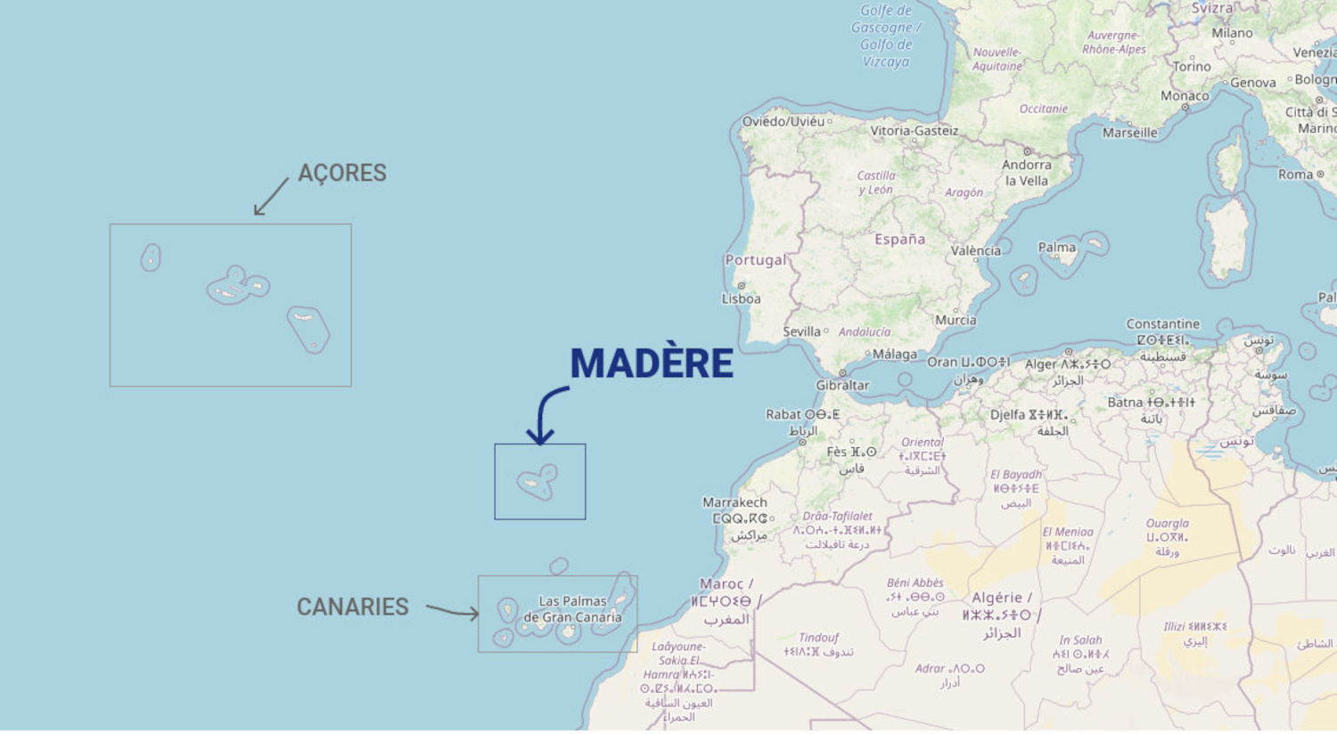 Madeira Location Map